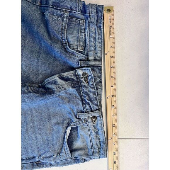 Flying Monkey Button Fly Distressed Straight Women's size 27 Blue Denim Jeans - Picture 5 of 9